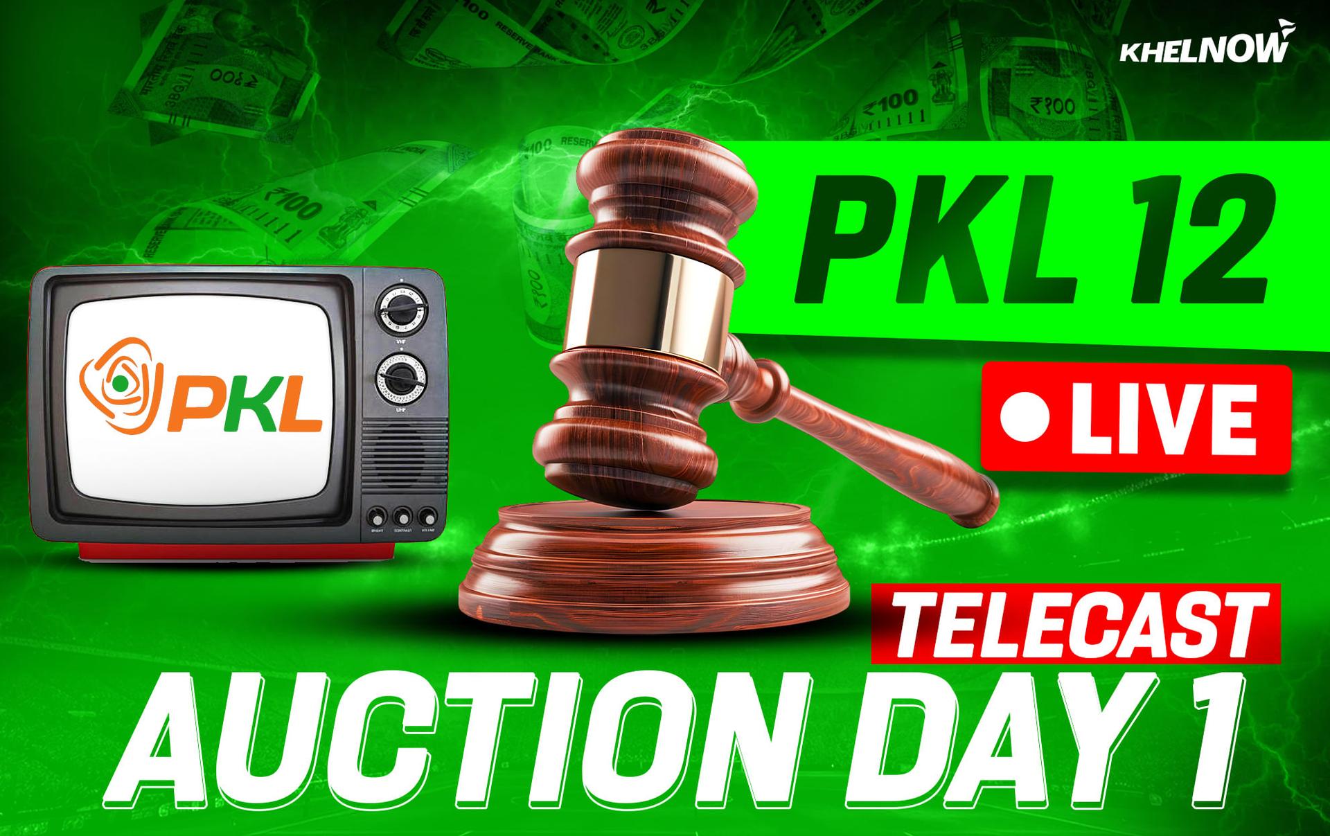 PKL 12 Auction Day 1 Start time & Telecast details